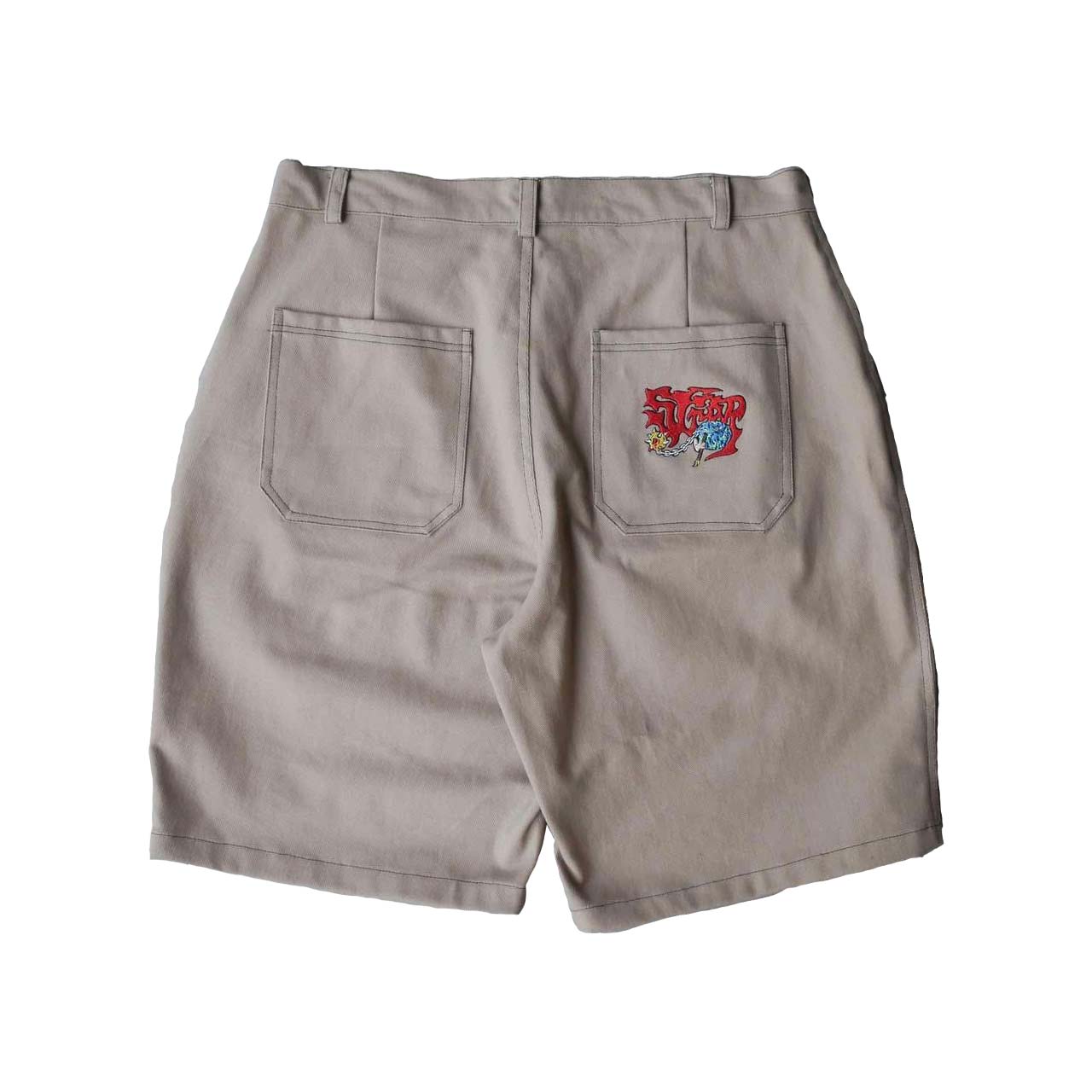 STRAP SPIKE LOGO SHORT PANTS KHAKI