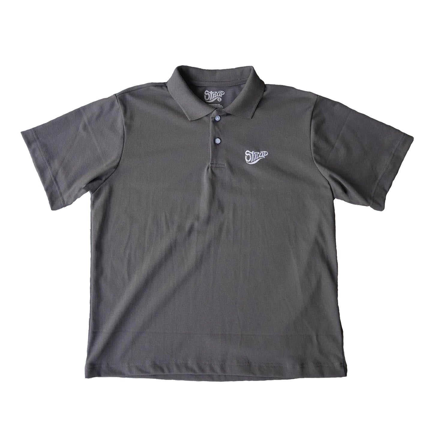 STRAP EMBROIDERED LOGO POLO SHIRT GREY