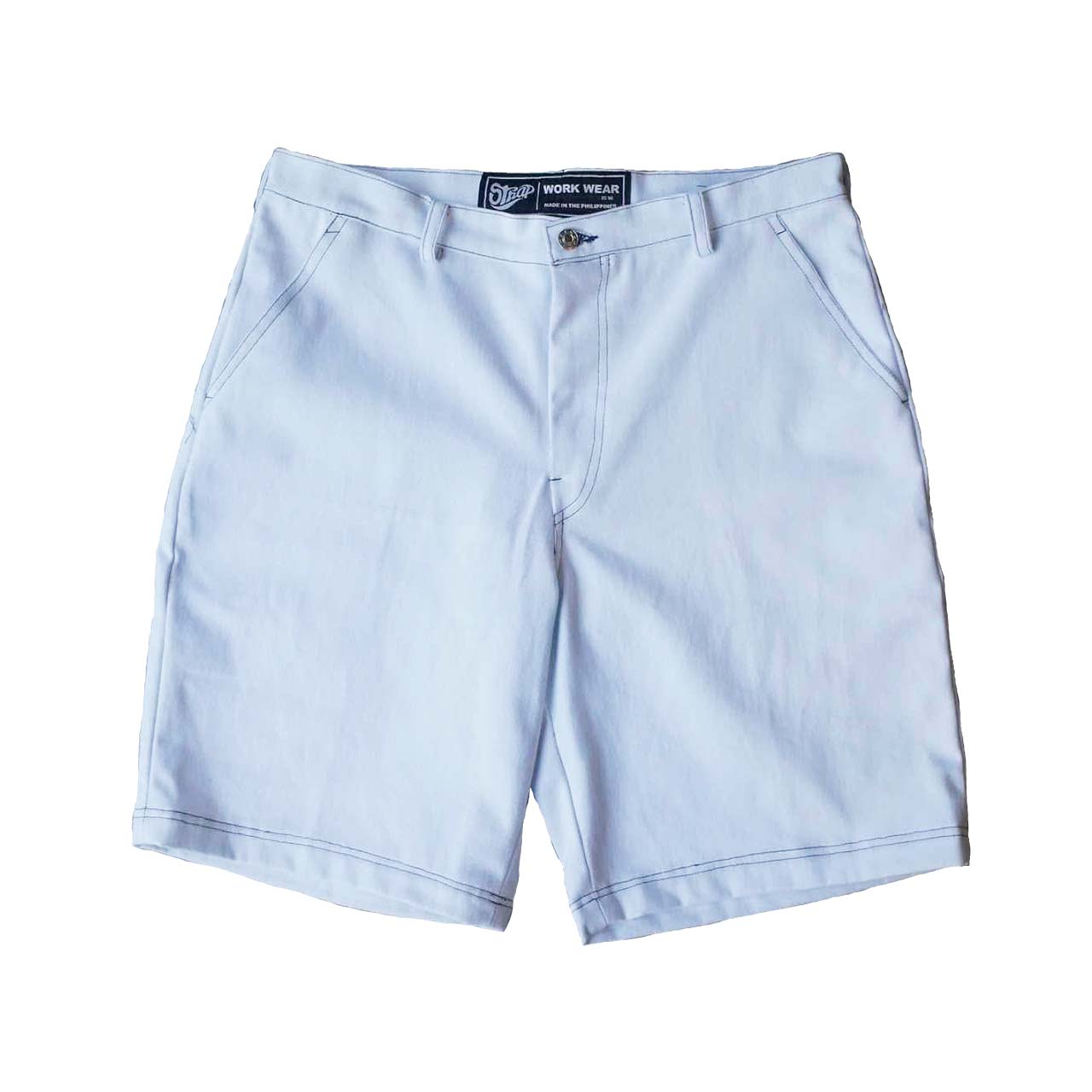 STRAP SPIKE LOGO SHORT PANTS WHITE