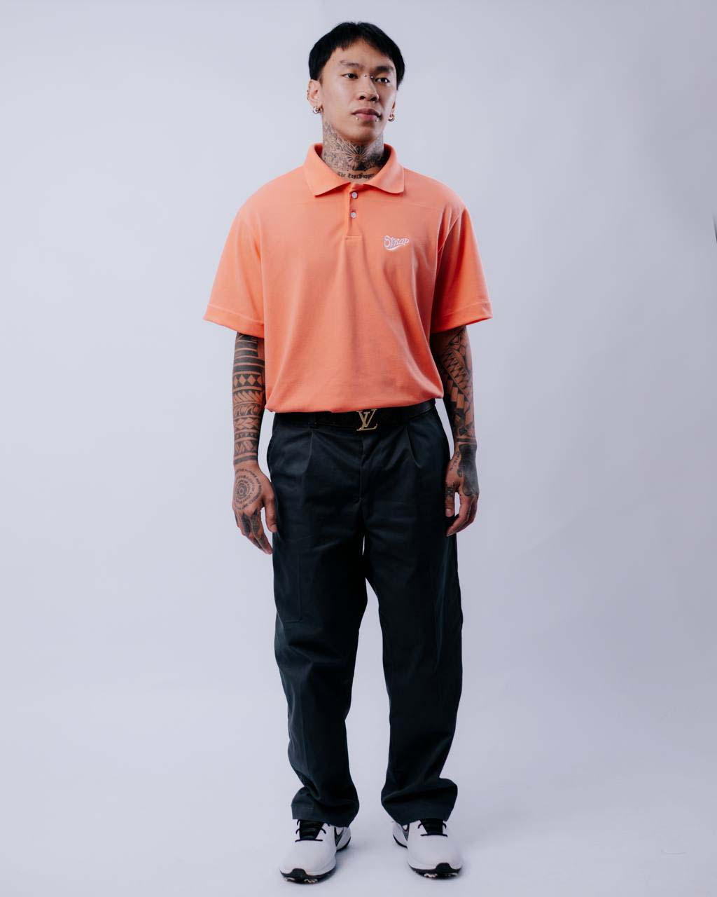 STRAP BASIC POLO SHIRT PEACH