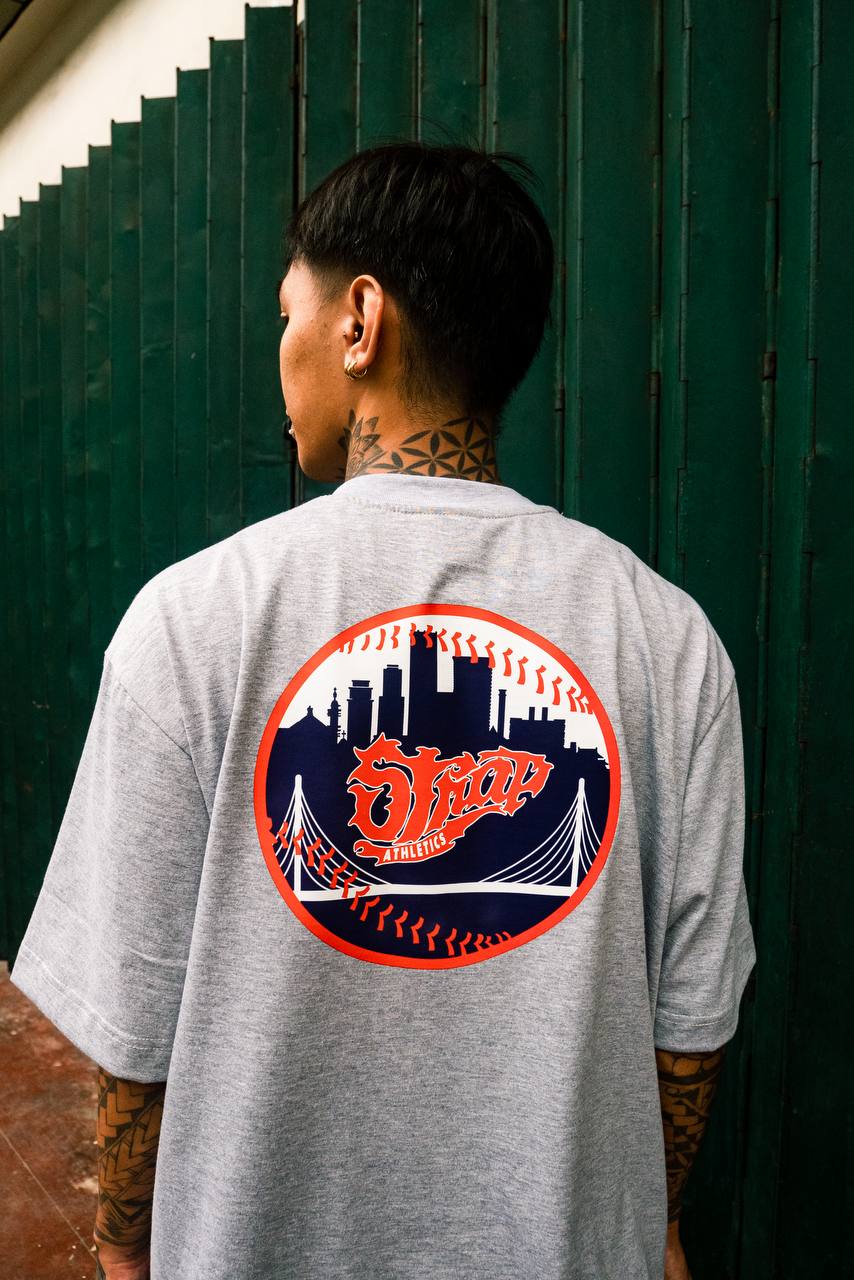 STRAP CITY BALL TEE GREY