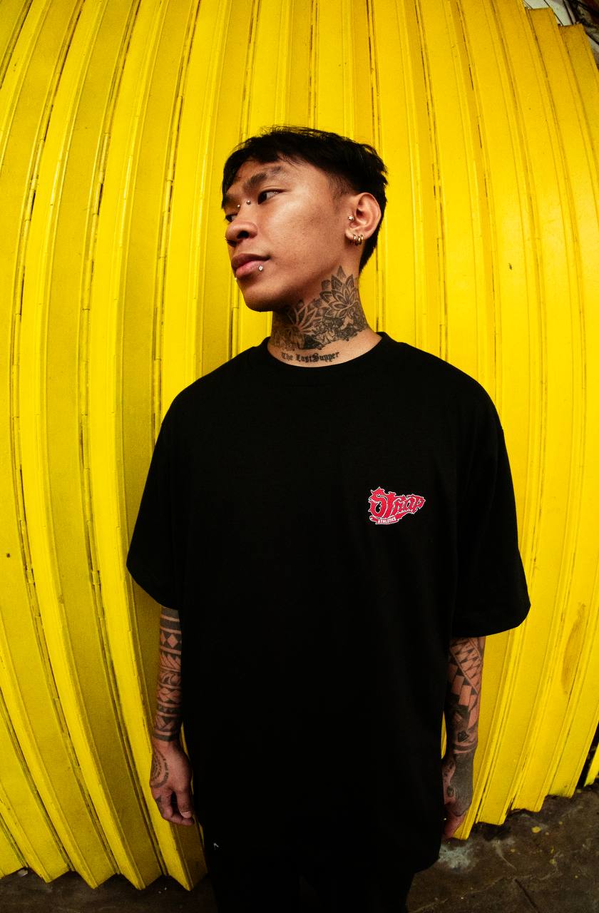 STRAP BALL LOGO TEE BLACK