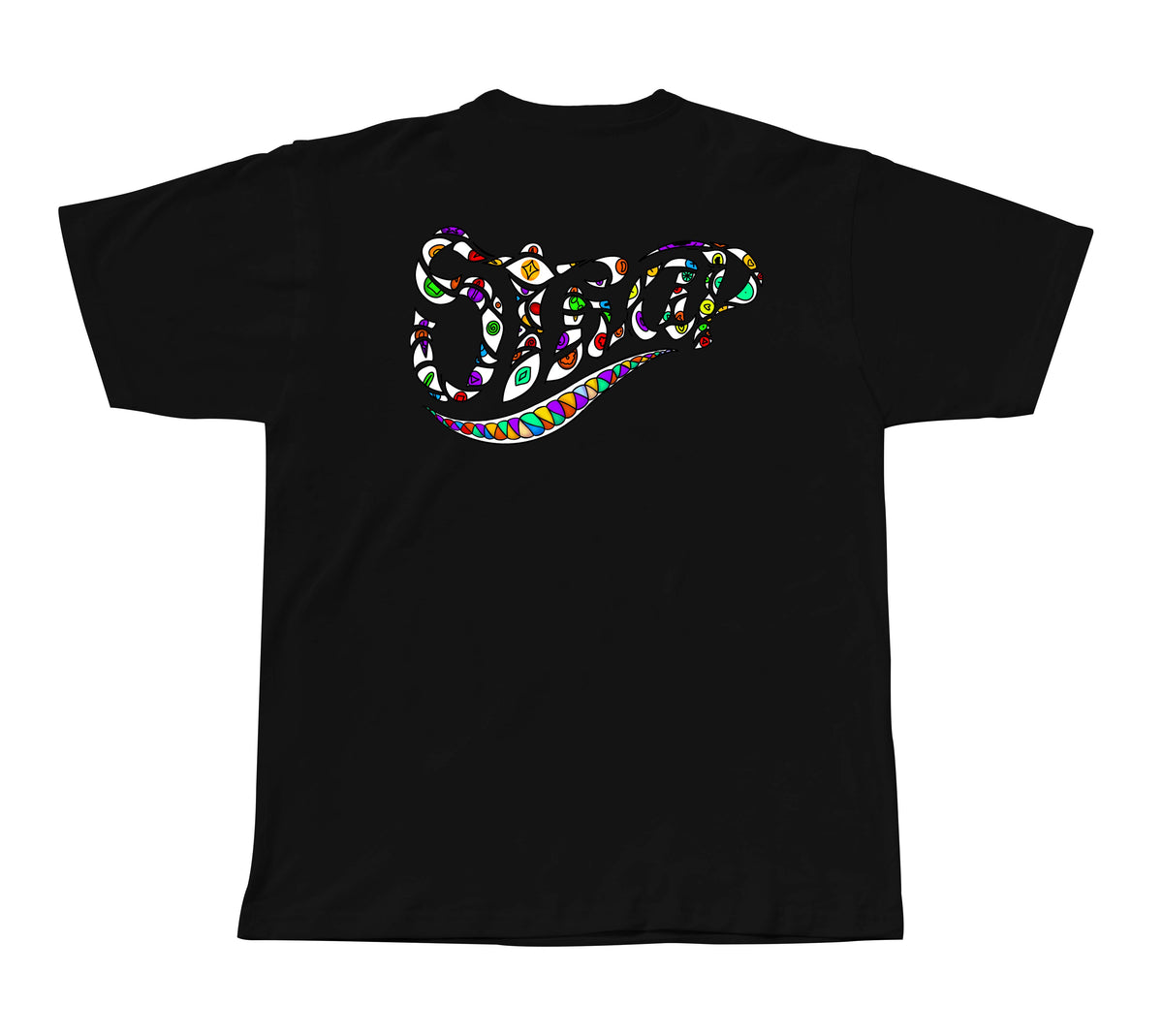 STRAP KALEIDO LOGO TEE BLACK