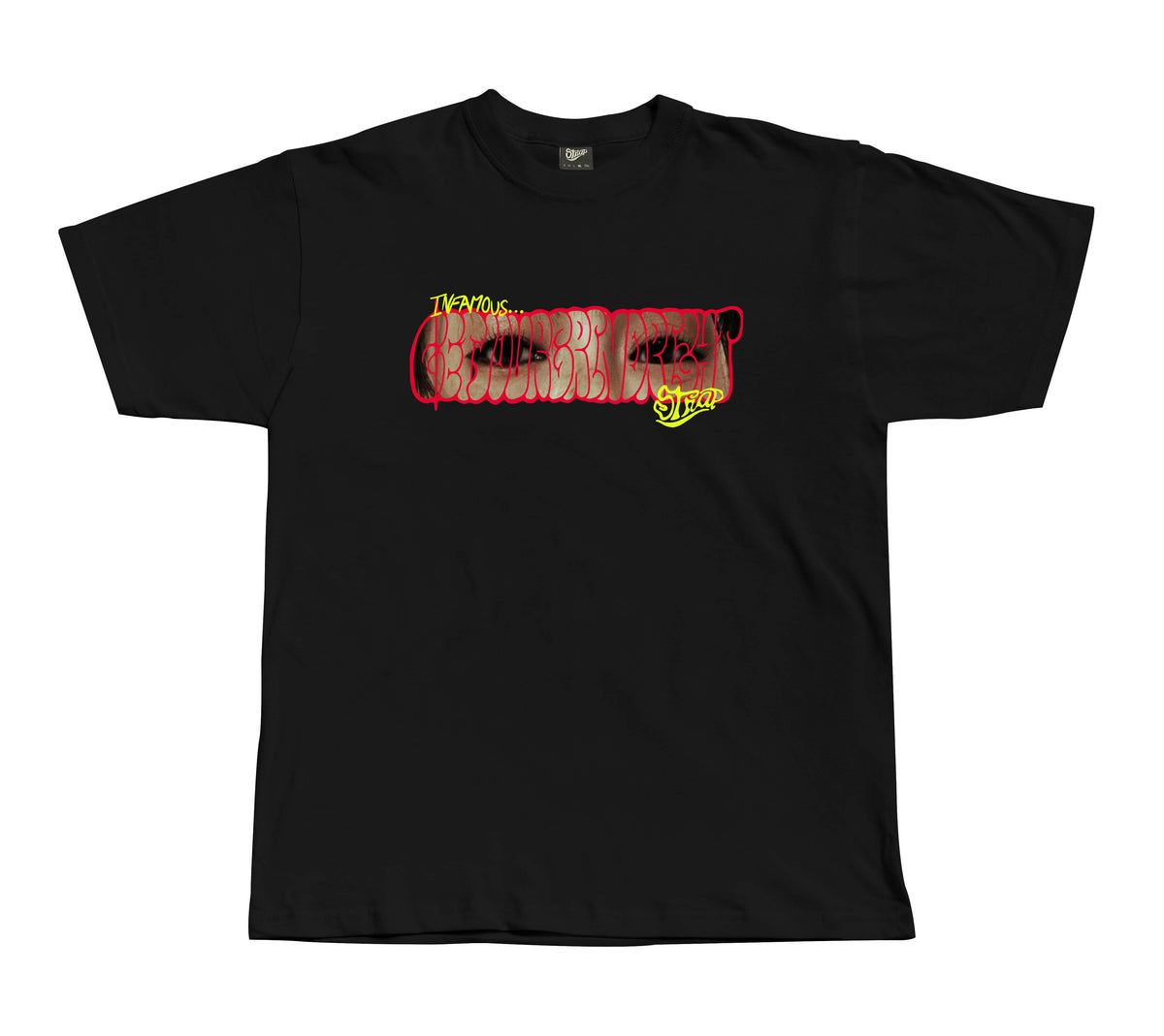 STRAP BUBBLE LETTERS TEE BLACK