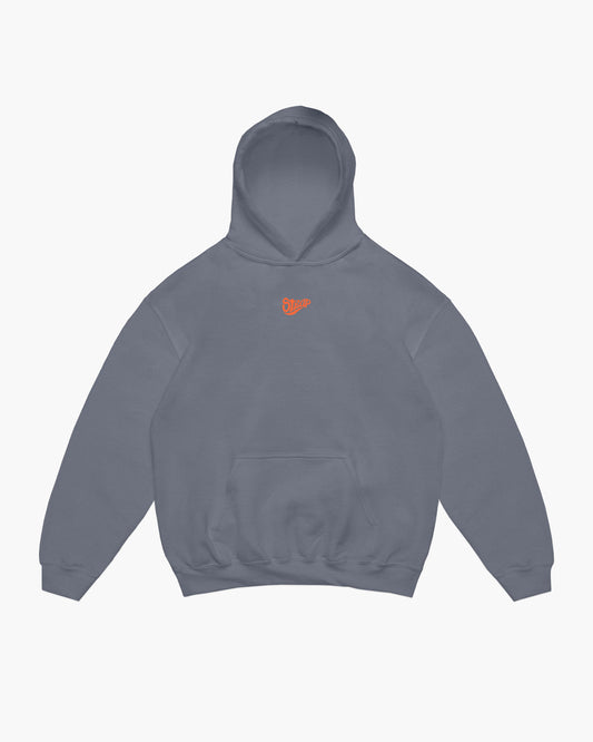 STRAP PULL OVER HOODIE GREY