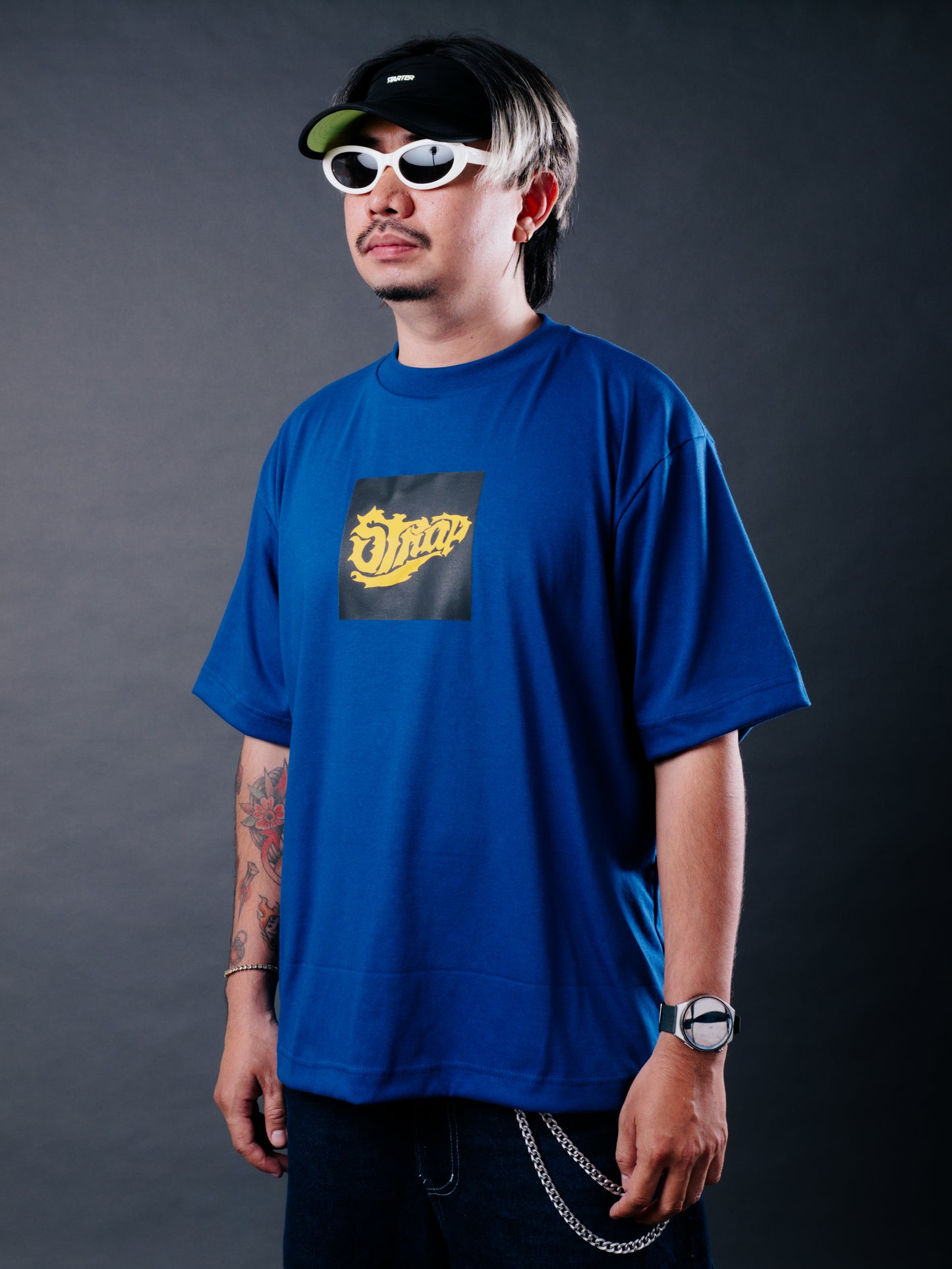 STRAP BOX LOGO TEE ROYAL BLUE