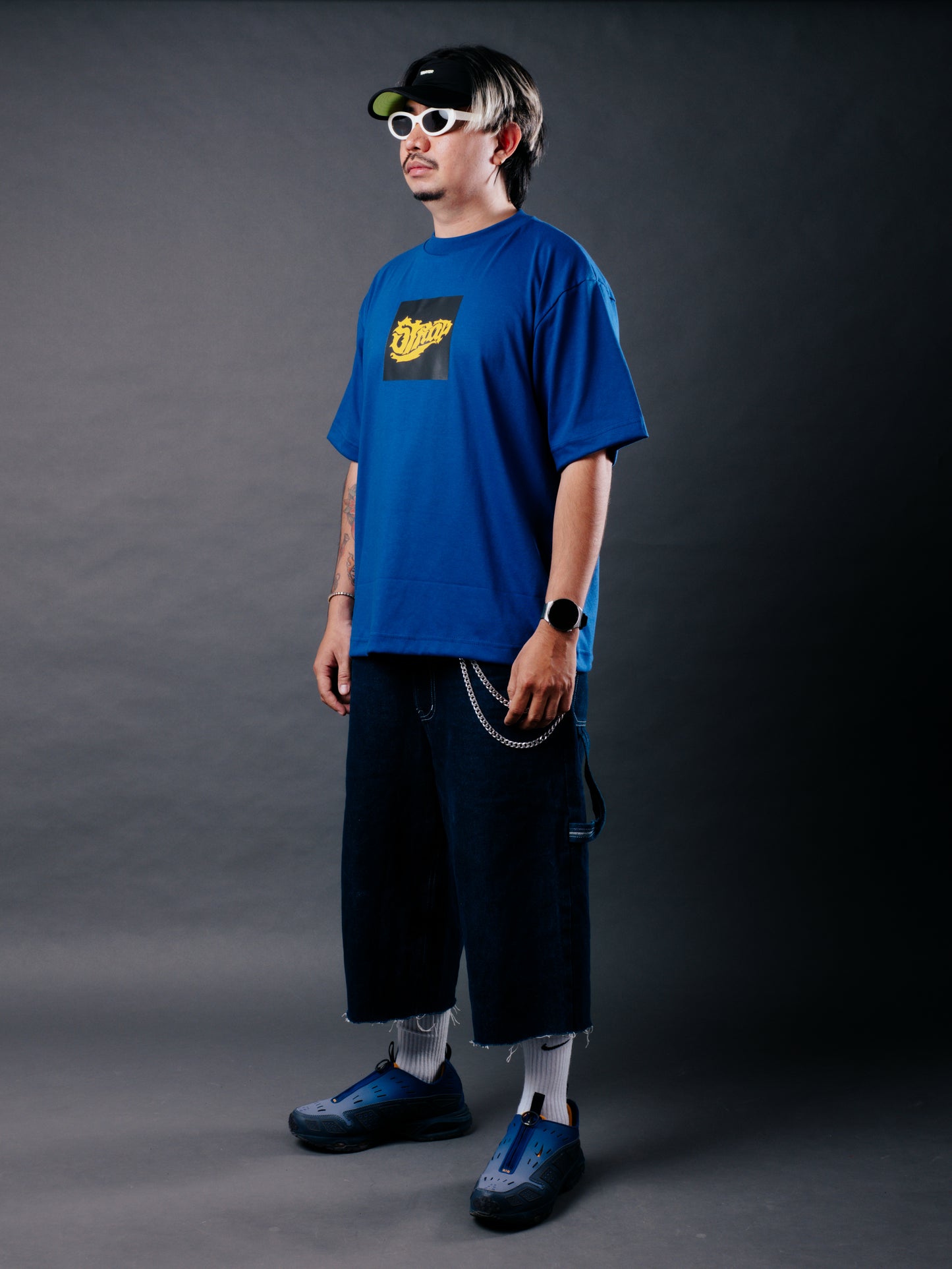 STRAP BOX LOGO TEE ROYAL BLUE