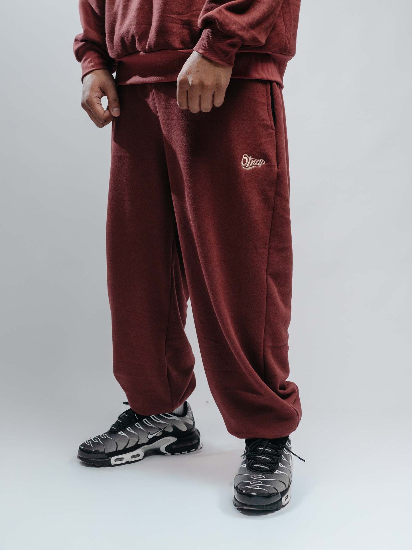 STRAP LOUNGE PANTS BURGUNDY