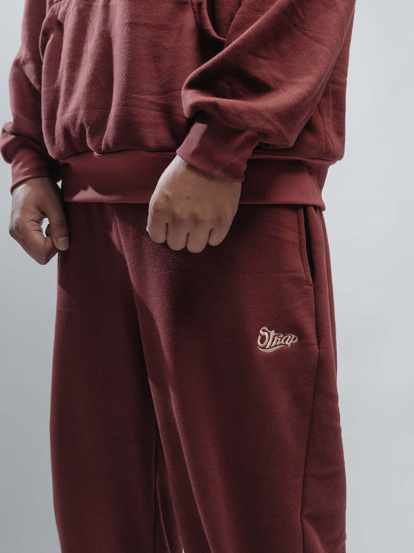 STRAP LOUNGE PANTS BURGUNDY