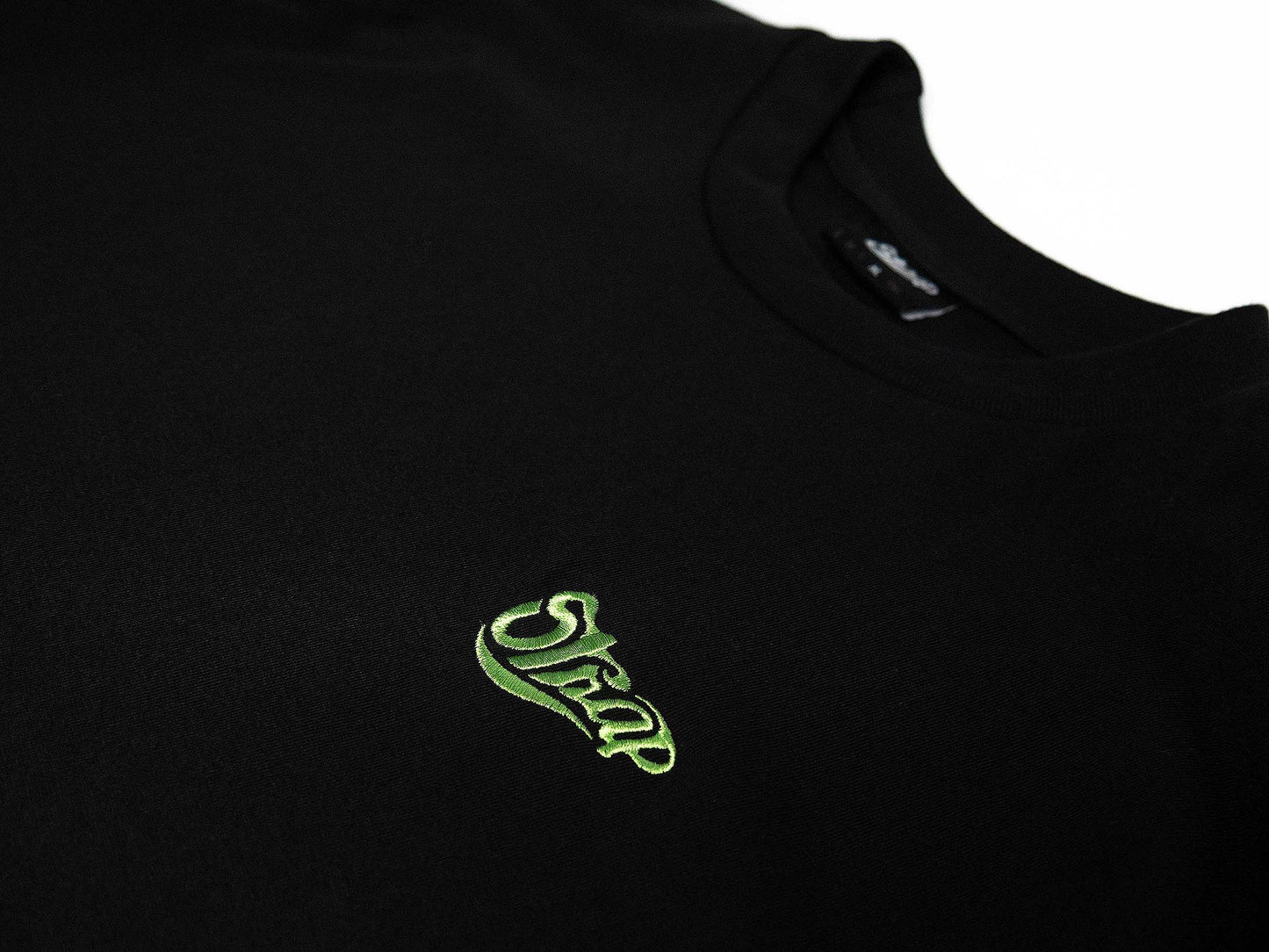 STRAP EMBROIDERED STAPLE LOGO TEE BLACK