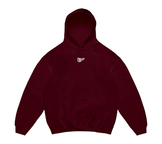 STRAP PULL OVER HOODIE BURGUNDY