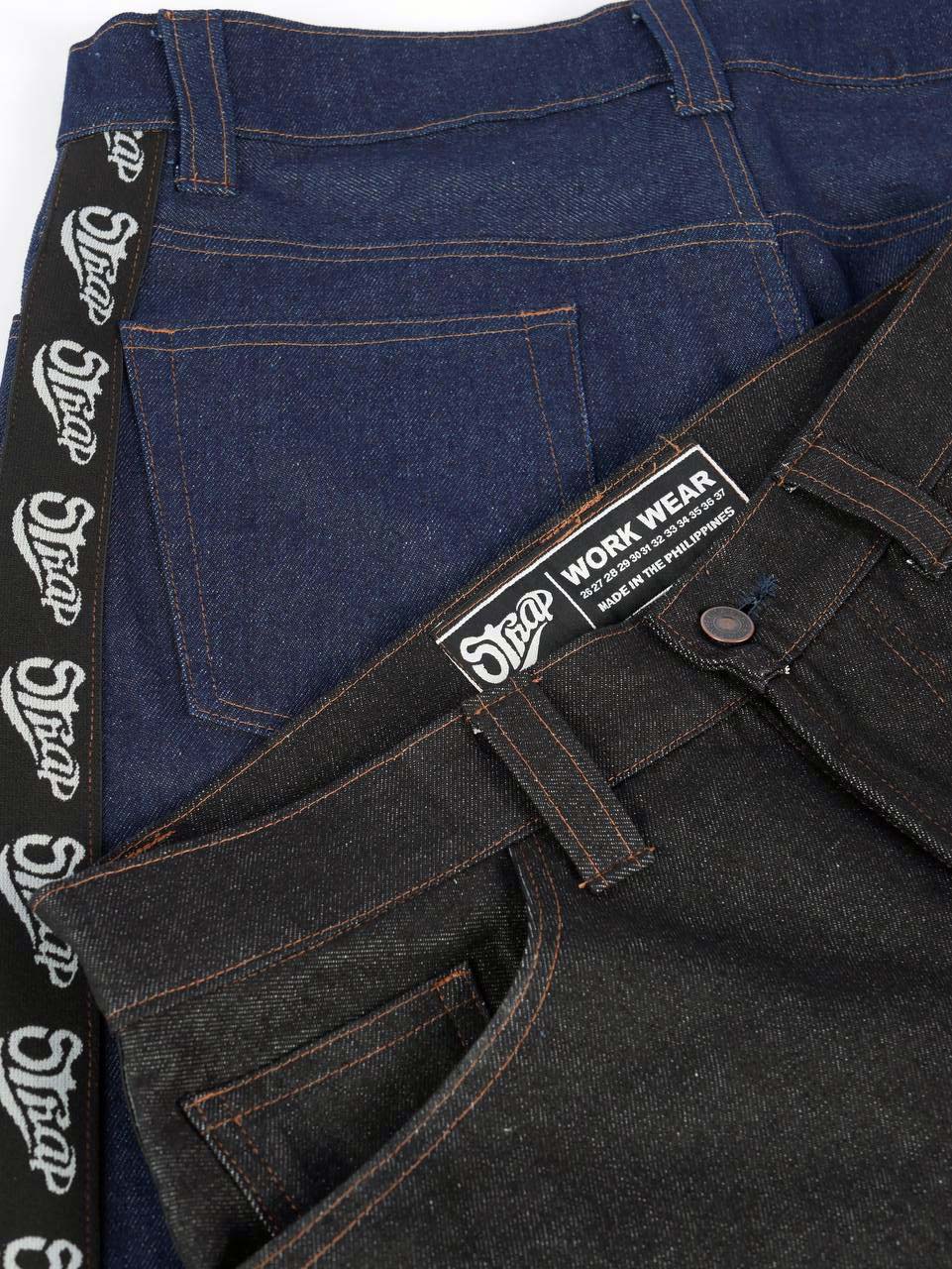 STRAP HERITAGE DENIM PANT BLACK