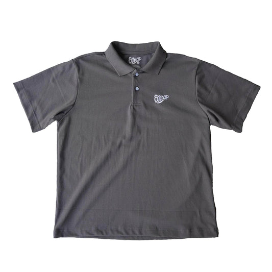 STRAP EMBROIDERED LOGO POLO SHIRT GREY