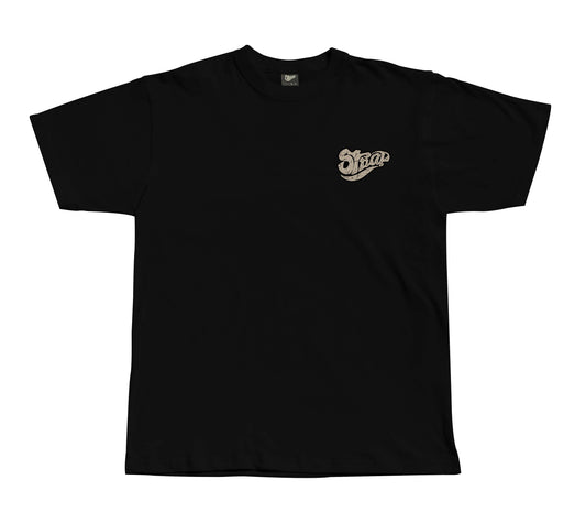 STRAP STONE LOGO TEE BLACK