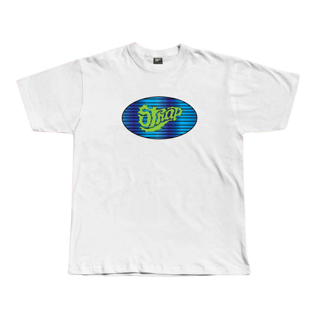 STRAP LOGO GLITCH TEE WHITE