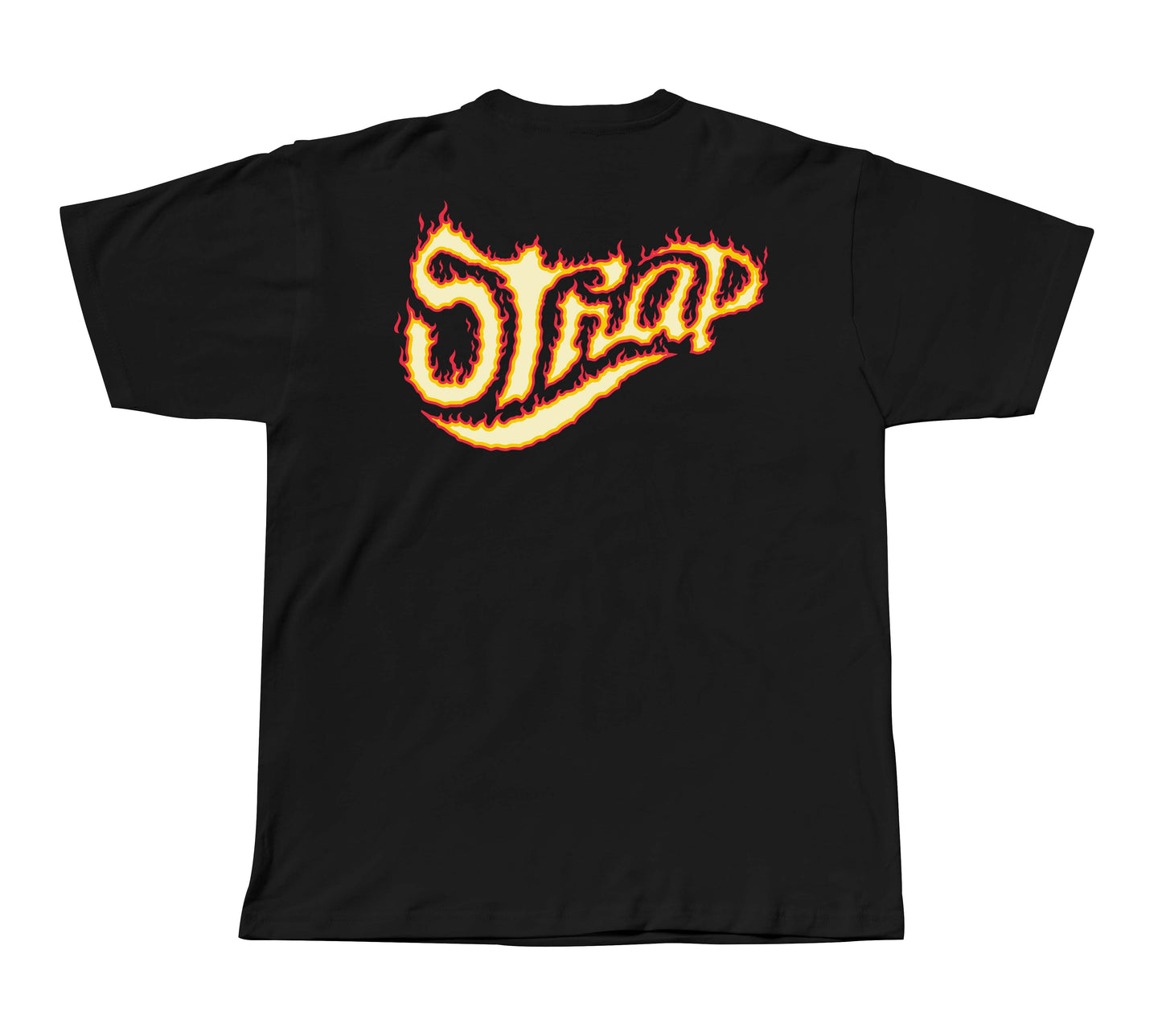 STRAP FLAME LOGO TEE BLACK
