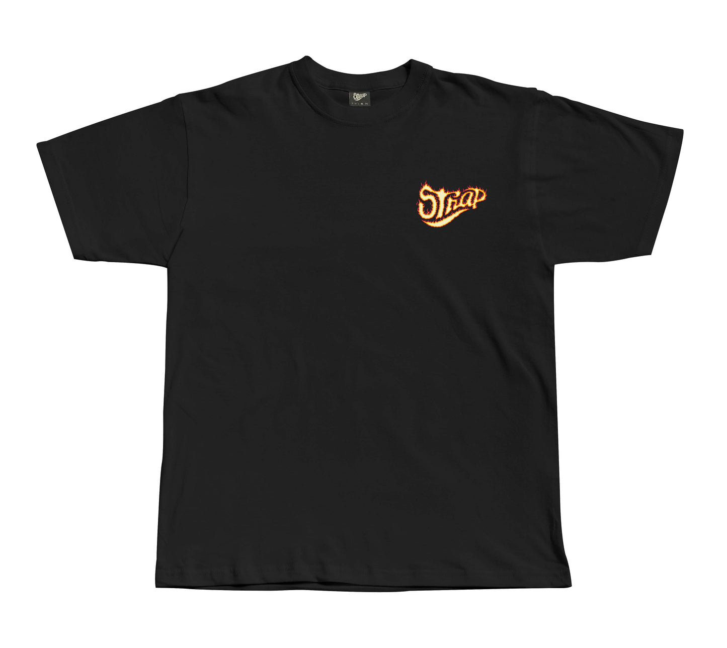 STRAP FLAME LOGO TEE BLACK