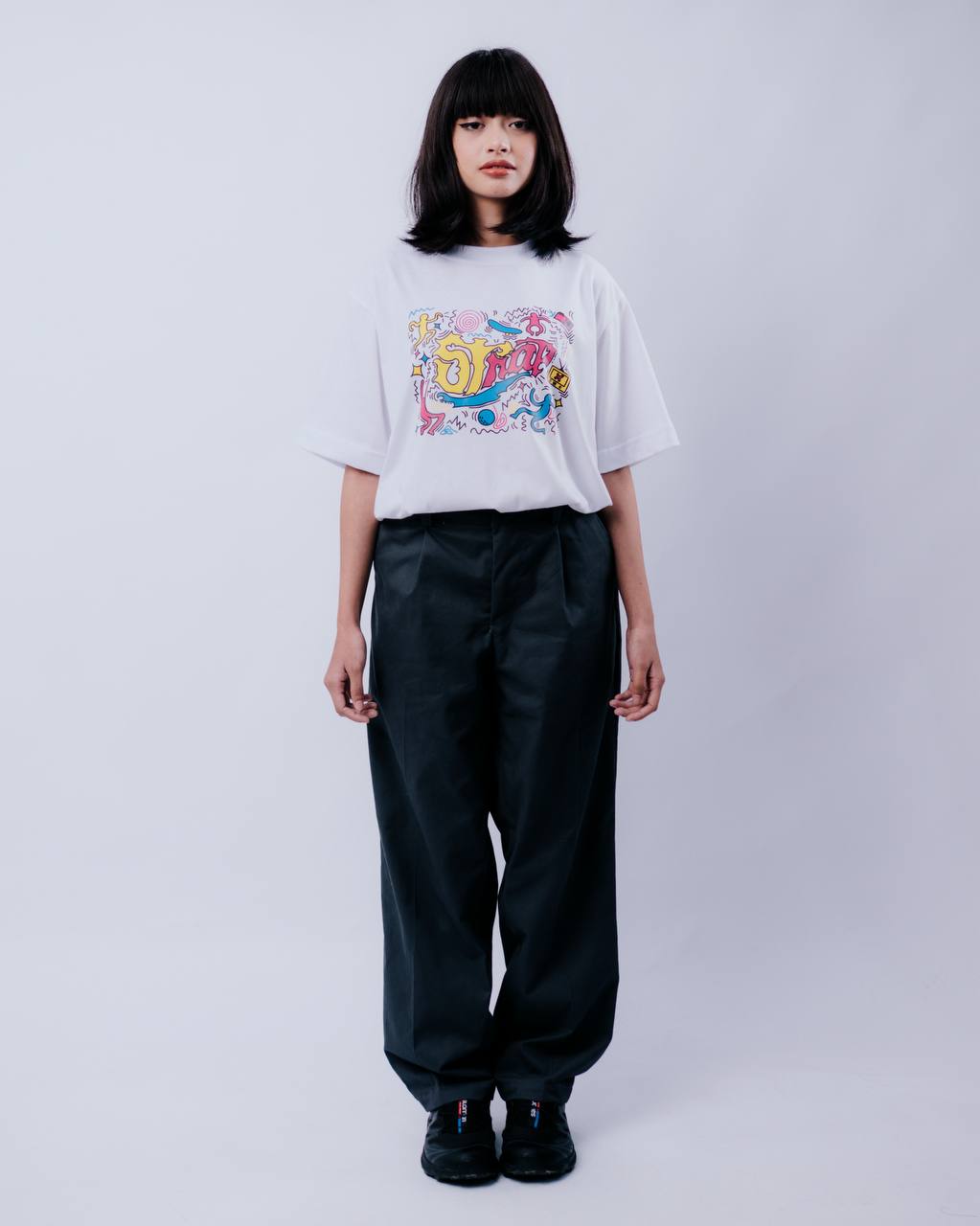 STRAP CLUTCH DANCE LOGO TEE WHITE
