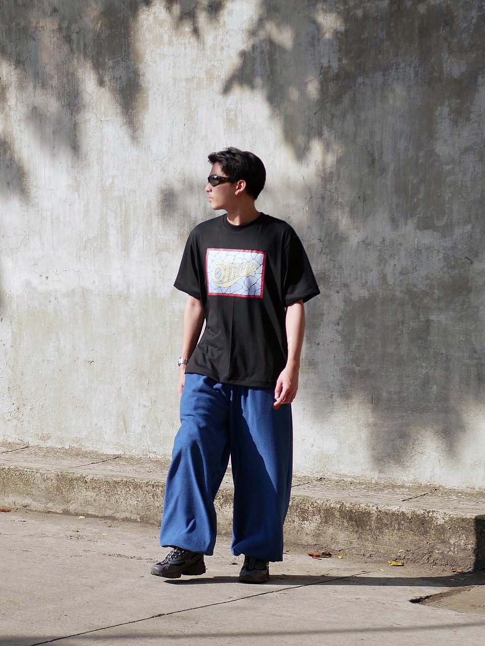 STRAP MOSAIC LOGO TEE BLACK